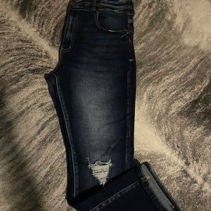 Kancan Distressed Cropped Jeans